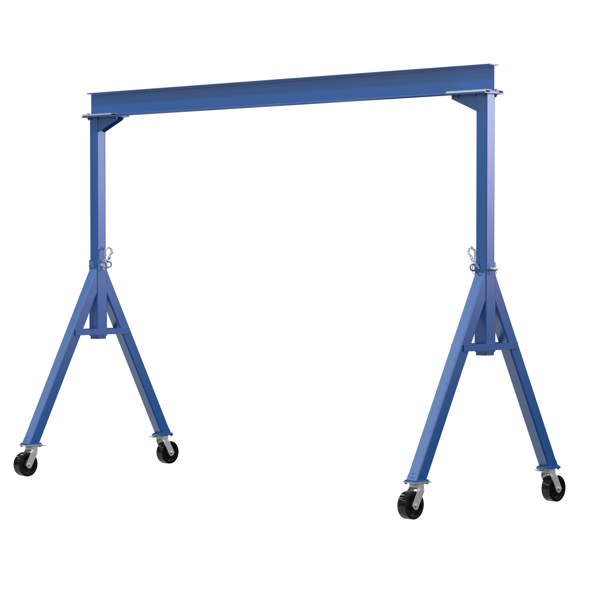 Vestil Steel Fixed Gantry Crane with Swivel Phenolic Casters - 15ft., 4,000-Lb. Capacity, Blue, Model# FHS-4-15